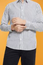 Men Esprit White Striped shirt Shirts XF4444786 - Image 3