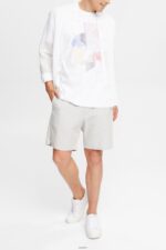 Men Esprit White Sustainable cotton illustration t-shirt T-Shirts XF4444939 - Image 2