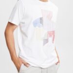 Men Esprit White Sustainable cotton illustration t-shirt T-Shirts XF4444939
