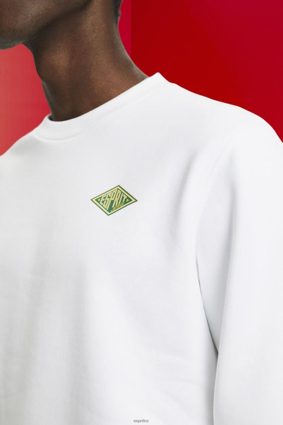 Men Esprit White Sweatshirt with logo print on the back Sweatshirts & Hoodies XF4444644 - Image 3