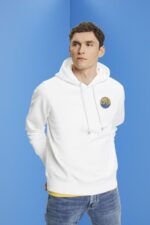 Men Esprit White Sweatshirt with logo print Sweatshirts & Hoodies XF4444648