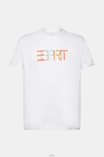 Men Esprit White T-shirt with front print, 100% cotton T-Shirts XF4444738 - Image 5
