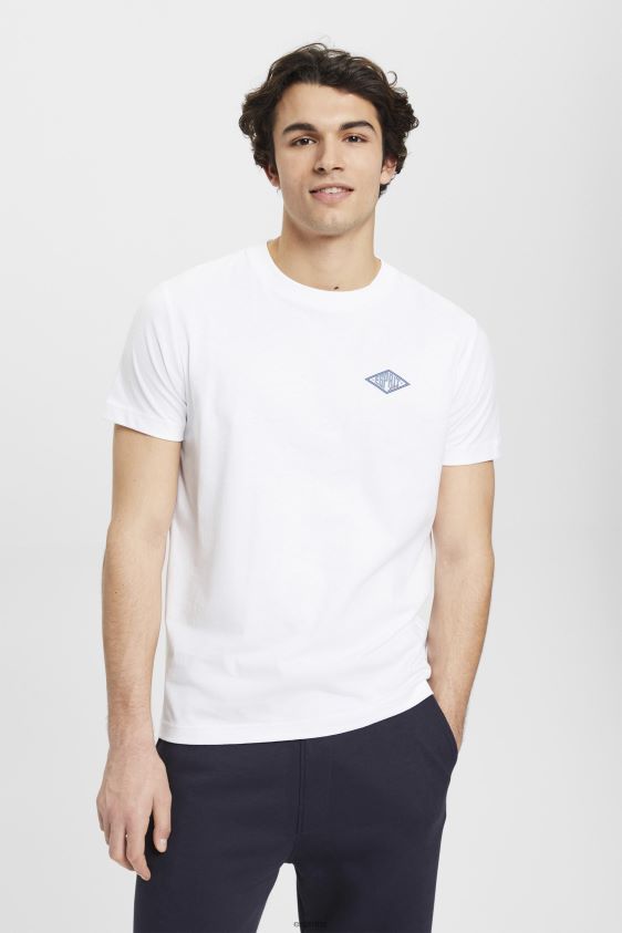 Men Esprit White T-shirt with logo print T-Shirts XF4444599 - Image 1