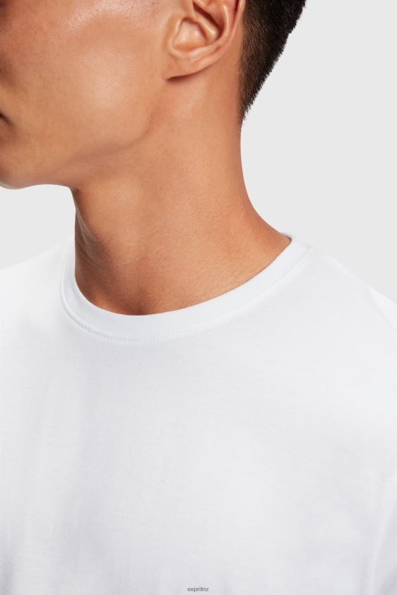 Men Esprit White Two-pack crewneck cotton t-shirts T-Shirts XF4444856 - Image 2
