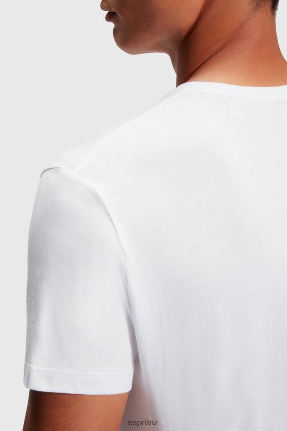 Men Esprit White Two-pack crewneck cotton t-shirts T-Shirts XF4444856 - Image 3