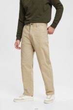Men Esprit White Wide leg, sustainable cotton trousers Trousers & Pants XF4444330