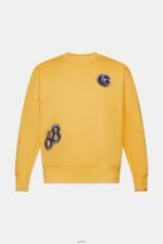 Men Esprit Yellow Varsity patch sweatshirt Sweatshirts & Hoodies XF4444810 - Image 5