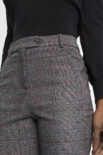 Women Esprit Anthracite High-rise checked trousers Trousers & Pants XF4444249 - Image 3
