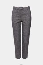 Women Esprit Anthracite High-rise checked trousers Trousers & Pants XF4444249 - Image 5