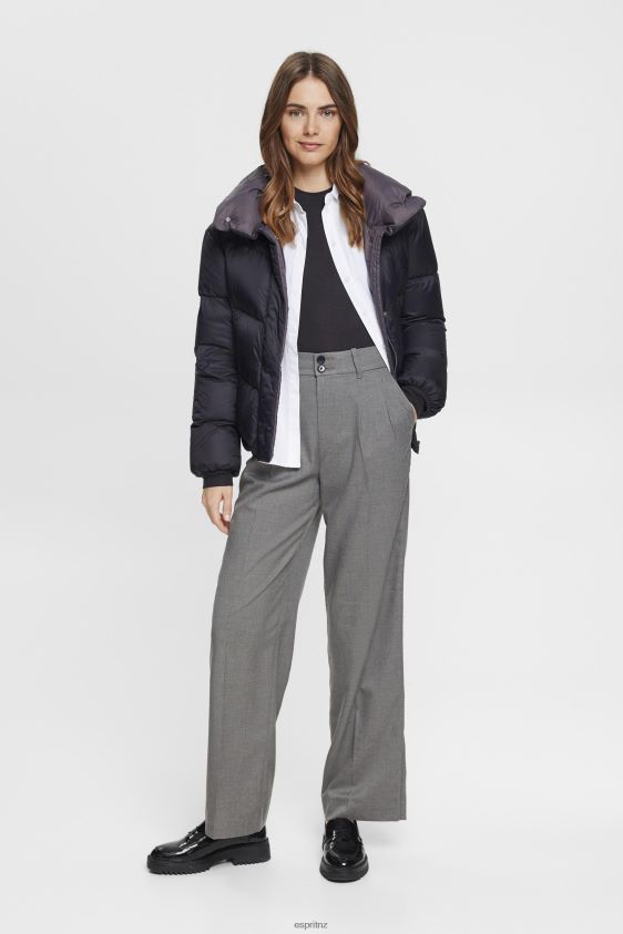 Women Esprit Anthracite High rise wide leg trousers Trousers & Pants XF4444247 - Image 2