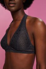 Women Esprit Anthracite Recycled: halterneck soft bra with lace Top XF444477 - Image 3