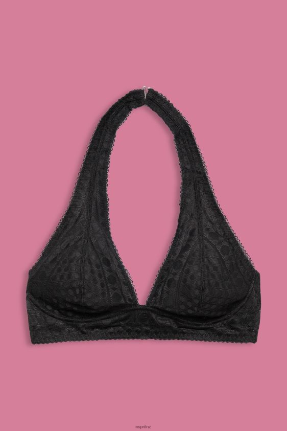 Women Esprit Anthracite Recycled: halterneck soft bra with lace Top XF444477 - Image 4