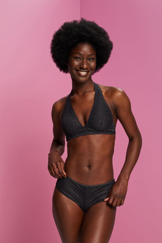 Women Esprit Anthracite Recycled: halterneck soft bra with lace Top XF444477 - Image 1