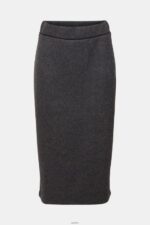 Women Esprit Anthracite Rib knit pencil skirt Skirts XF4444431 - Image 5