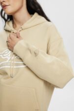 Women Esprit Beige Logo print hoodie Sweatshirts & Hoodies XF4444169 - Image 3
