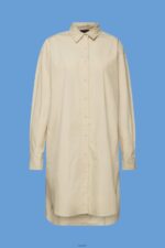 Women Esprit Beige Pinstriped shirt dress, 100% cotton Dresses XF4444278 - Image 5