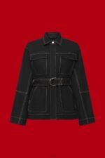Women Esprit Black Belted twill jacket Jackets XF4444291 - Image 5