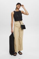 Women Esprit Black Cropped sleeveless blouse Blouses XF4444307 - Image 2