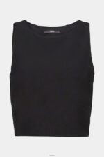 Women Esprit Black Cropped sleeveless blouse Blouses XF4444307 - Image 5