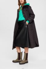 Women Esprit Black CURVY Faux leather midi skirt Skirts XF4444405 - Image 2