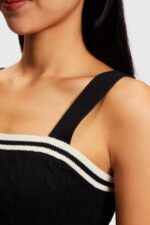 Women Esprit Black Dolphin logo cable sweater camisole Sweaters XF4444408 - Image 2