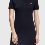 Women Esprit Black Dolphin Tennis Club Classic Polo Dress Dresses XF4444504