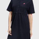 Women Esprit Black Dolphin Tennis Club Pleated Polo Dress Dresses XF4444501