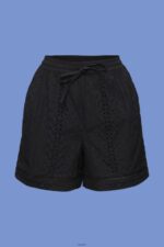 Women Esprit Black Embroidered shorts, LENZING ECOVERO Shorts XF4444210 - Image 5