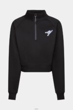 Women Esprit Black Half-zip sweatshirt Sweatshirts & Hoodies XF4444158 - Image 5