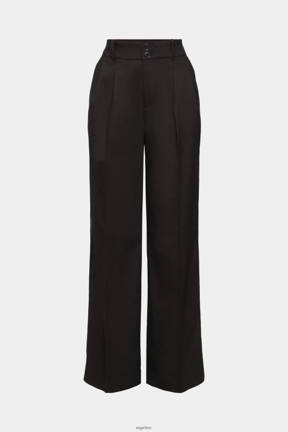 Women Esprit Black High rise wide leg trousers Trousers & Pants XF4444246 - Image 5