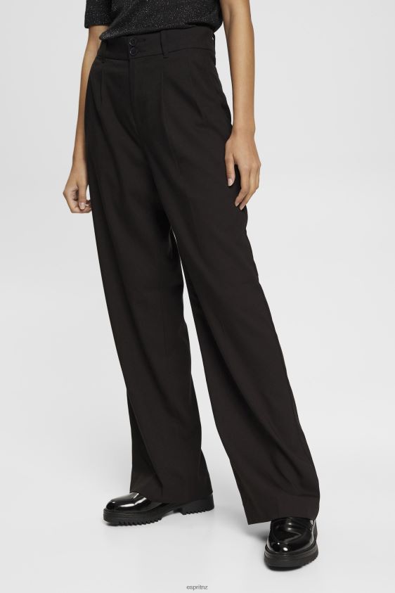 Women Esprit Black High rise wide leg trousers Trousers & Pants XF4444246 - Image 1