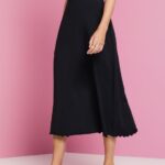 Women Esprit Black Jersey midi skirt, sustainable cotton Skirts XF444443