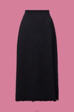 Women Esprit Black Jersey midi skirt, sustainable cotton Skirts XF444443 - Image 5