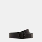 Women Esprit Black Leather Belt Accessories XF444419