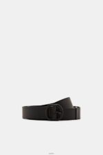 Women Esprit Black Leather Belt Accessories XF444419
