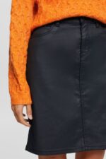 Women Esprit Black Leather effect midi skirt Skirts XF4444443 - Image 3