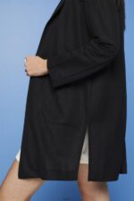Women Esprit Black Long jersey blazer, LENZING ECOVERO Coats XF4444240 - Image 3