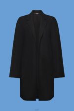 Women Esprit Black Long jersey blazer, LENZING ECOVERO Coats XF4444240 - Image 5