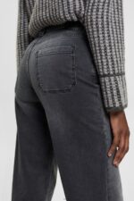 Women Esprit Black Medium Wash High-rise wide leg jeans Denim XF4444449 - Image 4