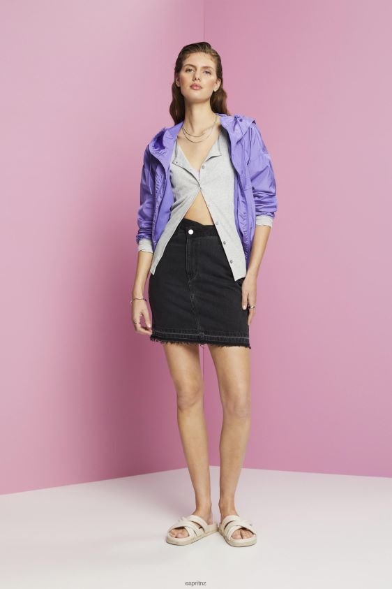 Women Esprit Black Medium Wash Jeans mini skirt with an asymmetric waistband Skirts XF4444206 - Image 2