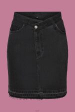 Women Esprit Black Medium Wash Jeans mini skirt with an asymmetric waistband Skirts XF4444206 - Image 5