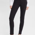 Women Esprit Black Mid-rise slim fit stretch jeans Denim XF4444564