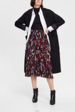 Women Esprit Black Pleated, patterned midi skirt Skirts XF4444427 - Image 2