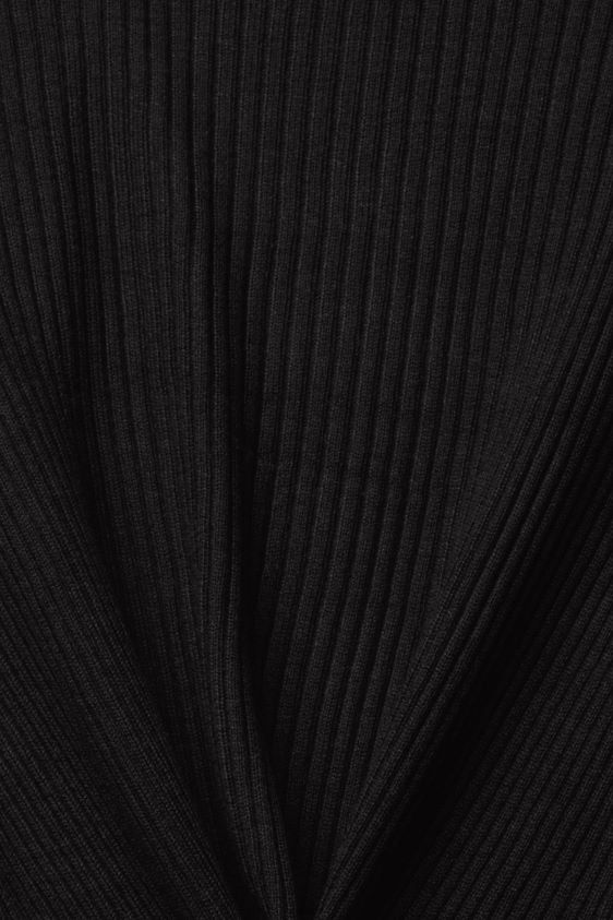 Women Esprit Black Recycled: ribbed cardigan with handkerchief hem Sweaters XF444423 - Image 4