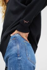 Women Esprit Black Relaxed Fit Sweatshirt Sweatshirts & Hoodies XF4444522 - Image 3