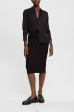 Women Esprit Black Rib knit pencil skirt Skirts XF4444428 - Image 2