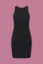 Women Esprit Black Ribbed jersey dress Dresses XF4444285 - Image 5