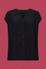 Women Esprit Black Short sleeve blouse Blouses XF4444220 - Image 5