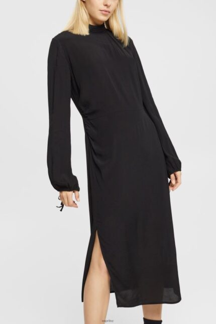 Women Esprit Black Stand-up collar dress Dresses XF4444424