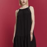 Women Esprit Black Strappy dress with smock, TENCEL Dresses XF4444202